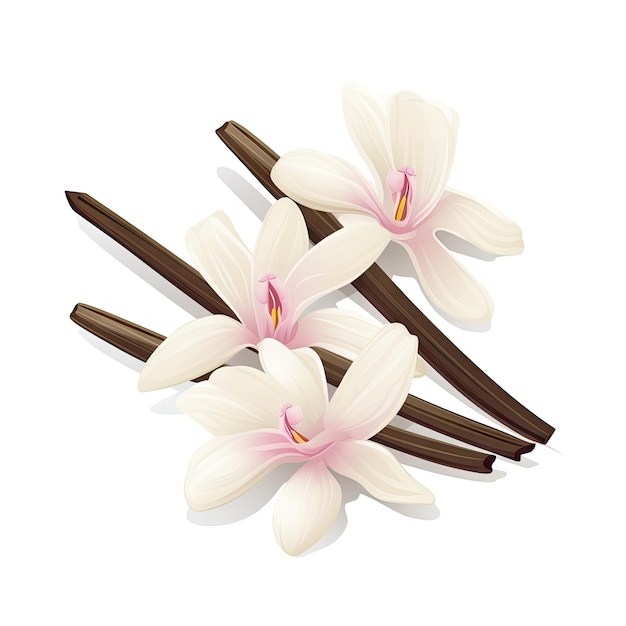 Icono de vaina de vainilla Palos de frijol de orquídea Palos de vainilla secos Aromas naturales Ingrediente de postre Palos de planífolia de vainilla