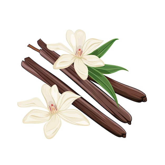 Icono de vaina de vainilla Palos de frijol de orquídea Palos de vainilla secos Aromas naturales Ingrediente de postre Palos de planífolia de vainilla
