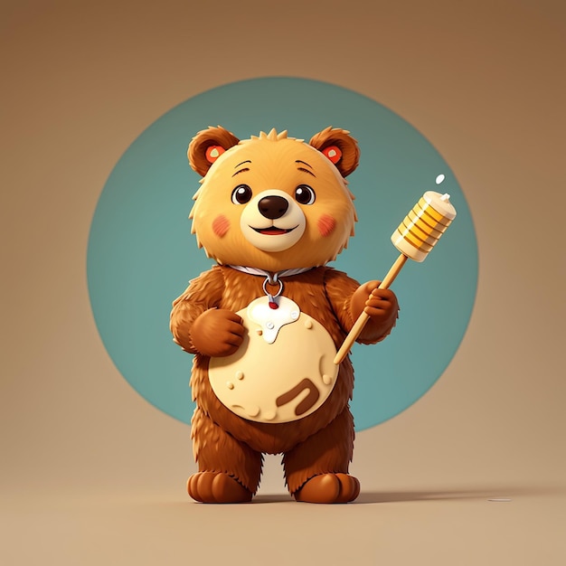 icono de vector de dibujos animados con palo de miel de oso ilustración icono de alimento para animales concepto aislado