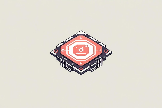 El icono del vector del microchip Ilustración del icono de la robótica