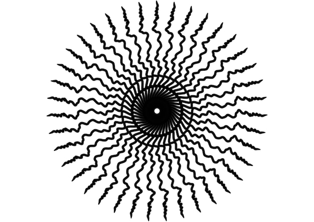 Icono de vector de sol abstracto Rayos geométricos abstractos radiales circulares explosión de llama Elemento geométrico