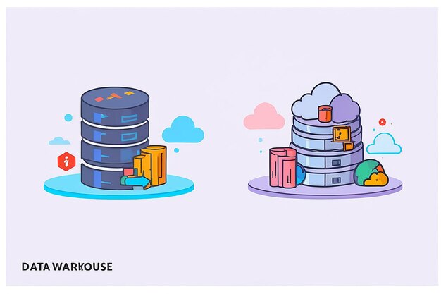 Icono vectorial de almacén de datos Ilustración del icono de análisis de datos