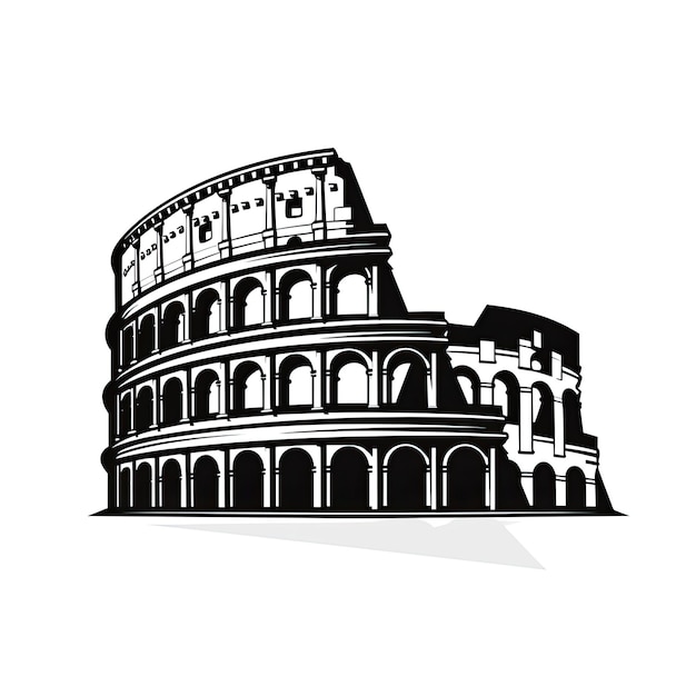 Icono vectorial del Coliseo sobre un fondo blanco