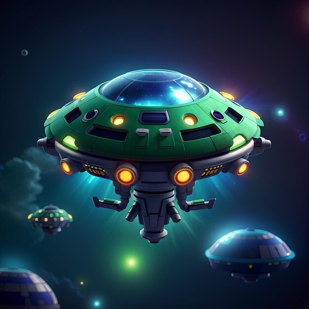 Icono vectorial de dibujos animados alienígenas ilustrados Icono espacial concepto aislado Vector plano de dibujo animado premium