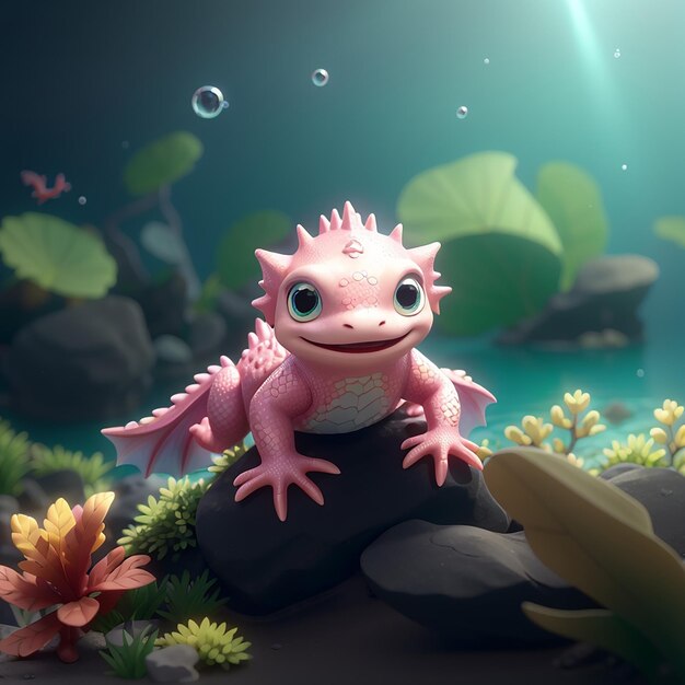 Foto icono vectorial de dibujos animados axolotl ilustración icono de amor animal concepto aislado vector plano de estilo de dibujo animado premium