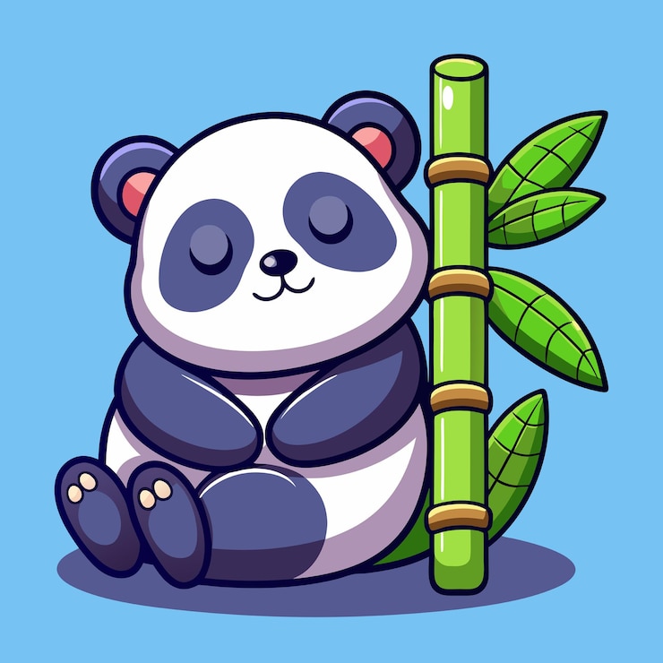 Foto icono vectorial de dibujos animados de panda durmiente ilustración icono de animales concepto aislado estilo de dibuyos animados plano vectorial premium