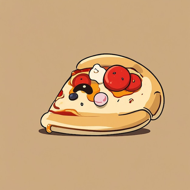 Icono vectorial de dibujos animados de pizza Ilustración Icono de comida rápida Concepto aislado Vector plano de estilo de dibujo animado premium