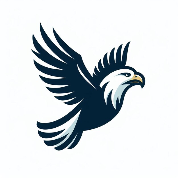 Icono vectorial de la plantilla del logotipo de la águila voladora negra