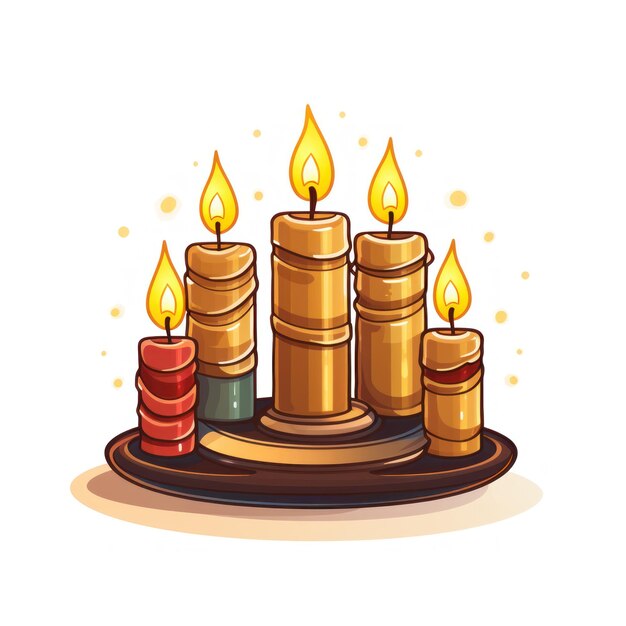 Foto el icono de las velas shamash para hanukkah