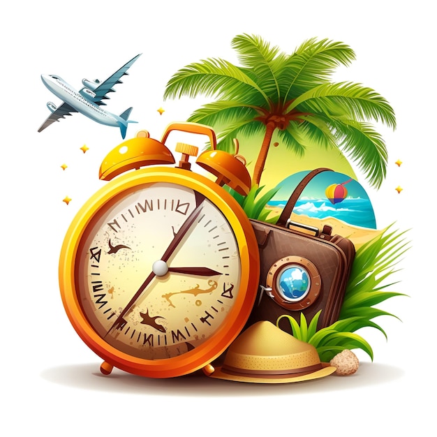 Foto icono de verano de tiempo de vector libre sobre fondo blanco