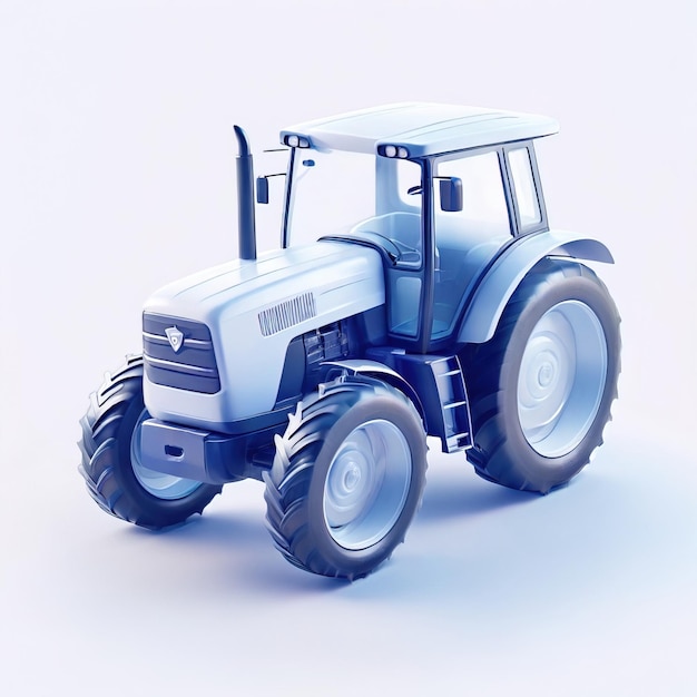 Icono de vidrio estilizado brillante del motor de la herramienta del vehículo agrícola del tractor