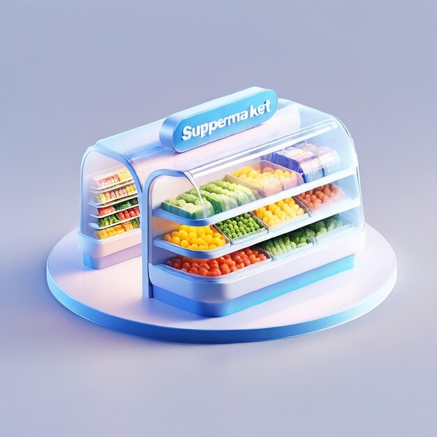 Icono de vidrio estilizado brillante del supermercado tienda tienda de conveniencia comestibles comestibles foo
