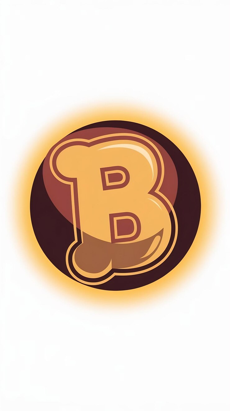 Foto el icono de la web del logotipo de la esfera de círculo plano divertido b letra signo vector desi