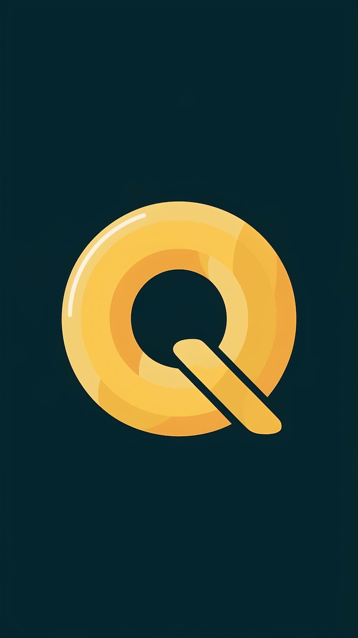 Foto el icono de la web del logotipo de la esfera de círculo plano divertido q letra signo vector desi