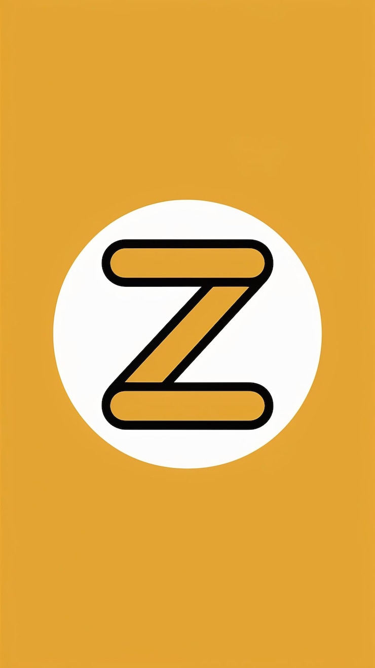 Foto el icono de la web del logotipo de la esfera de círculo plano divertido z la letra del signo del vector desi