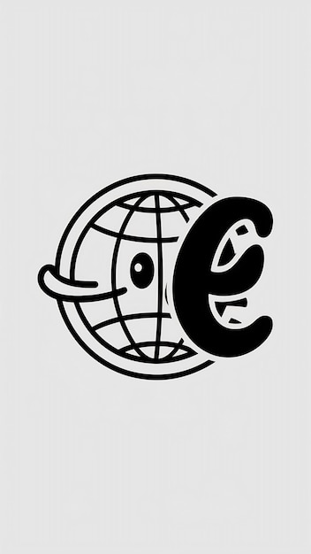 El icono de la web del logotipo de la esfera de círculo plano gracioso el signo de la letra E vector desi