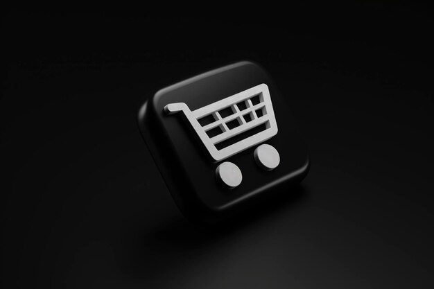 Foto icono de la web negro carrito de compras