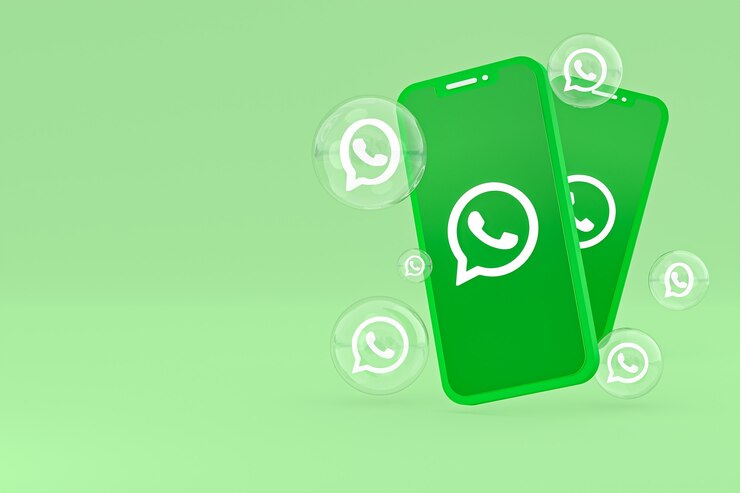 Icono de whatapps en la pantalla del teléfono inteligente o teléfono móvil 3D Render sobre fondo verde