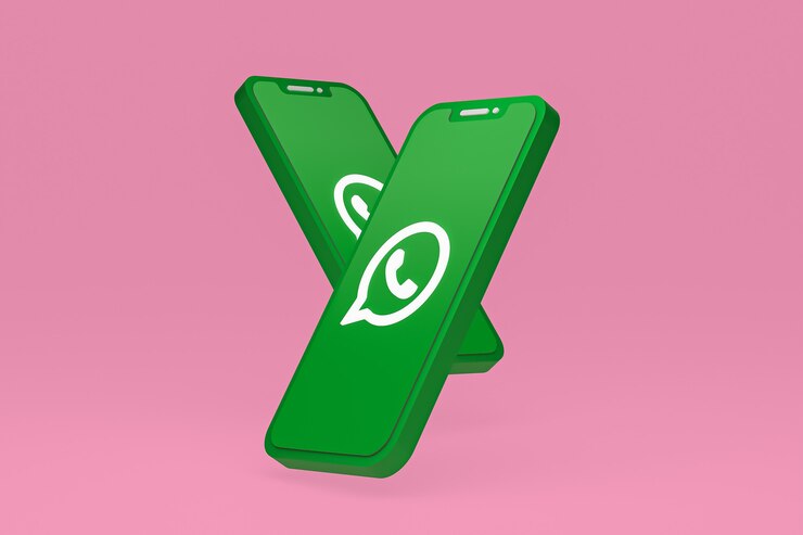 Icono de Whatsapp en la pantalla del teléfono inteligente o teléfono móvil 3D Render