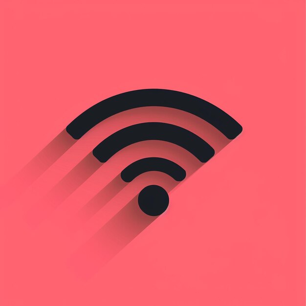 Icono de Wi-Fi en un fondo rosado