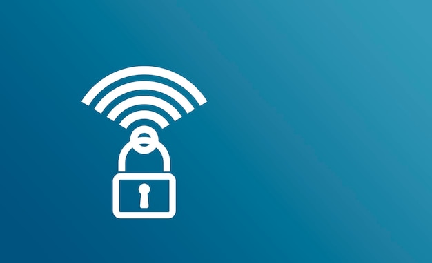 Foto icono de wifi y bloqueo de protección wifi