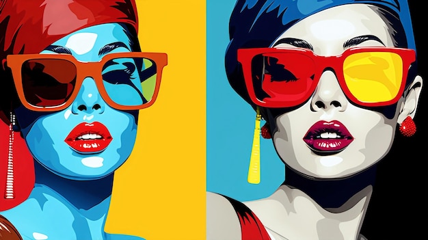 Foto iconografía del arte pop vibración digital del pop