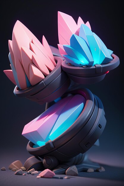 Iconos de accesorios de escena de juego de color forma de artículo virtual modelado de renderización 3D fondo de papel tapiz