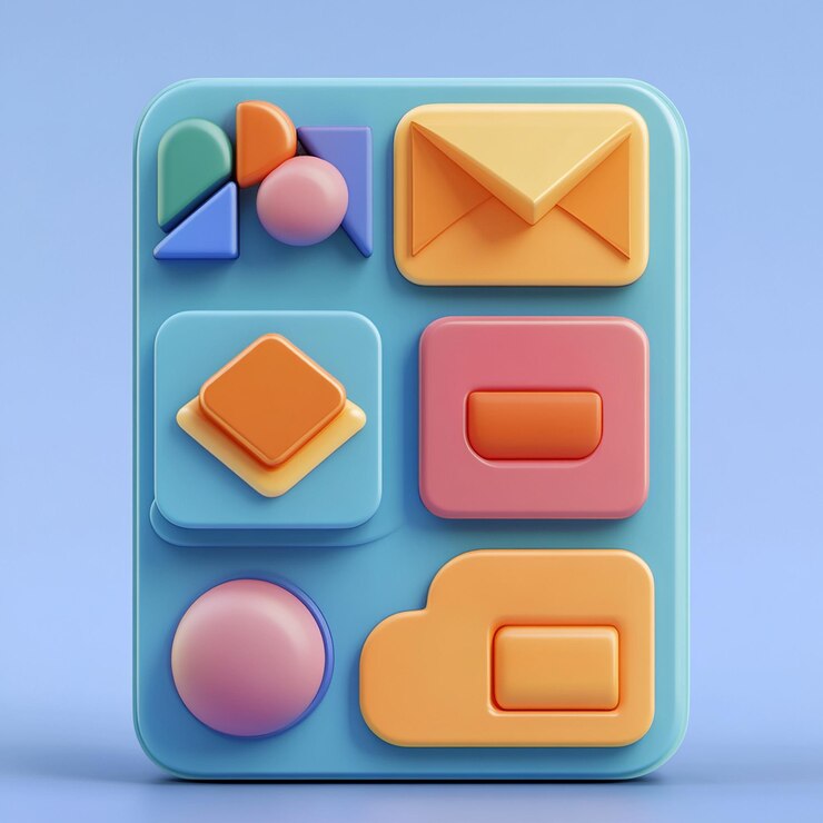 Foto iconos de alimentación de actividad 3d notificaciones y actualizaciones ilustración del logotipo