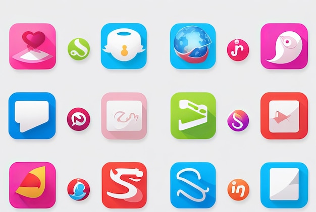Foto iconos de aplicaciones para teléfonos inteligentes