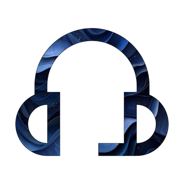 iconos auriculares de fotos diseño de estilo de fondo con gradiente azul