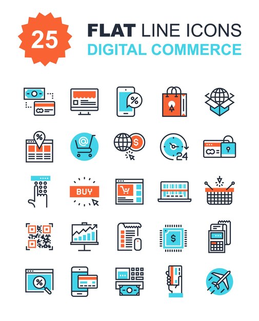 Iconos de comercio digital