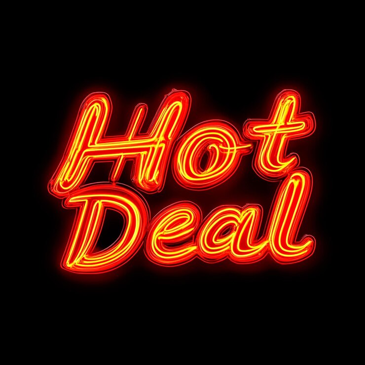 Foto iconos de cómics de arte pop hot deal habla explosión de burbujas ilustración vectorial