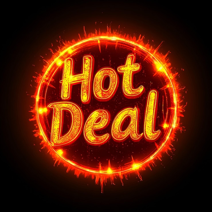 Foto iconos de cómics de arte pop hot deal habla explosión de burbujas ilustración vectorial