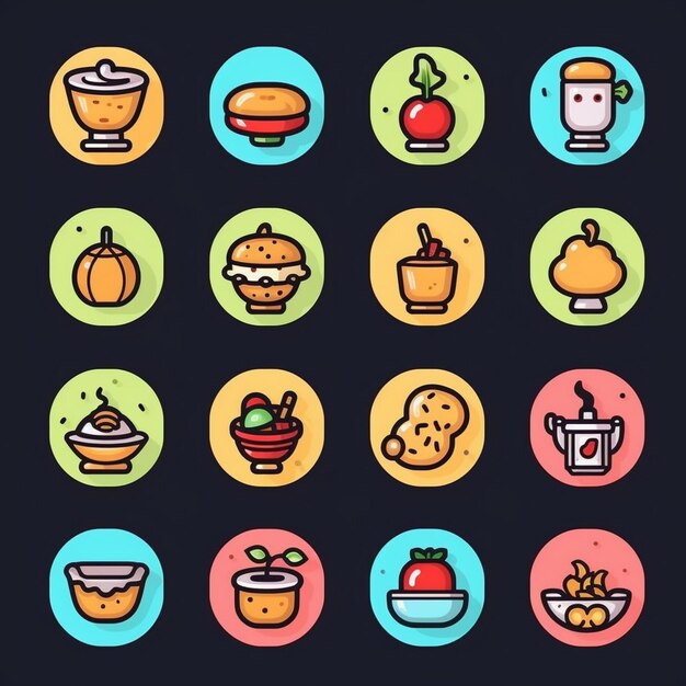 Iconos de comida rápida en 3D
