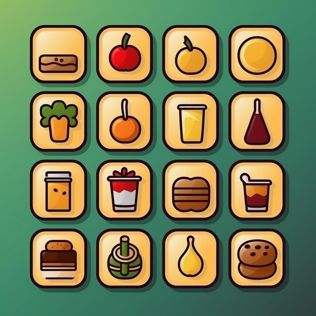 Foto iconos de comida rápida en 3d