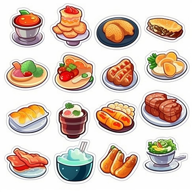 Iconos de comida rápida en 3D