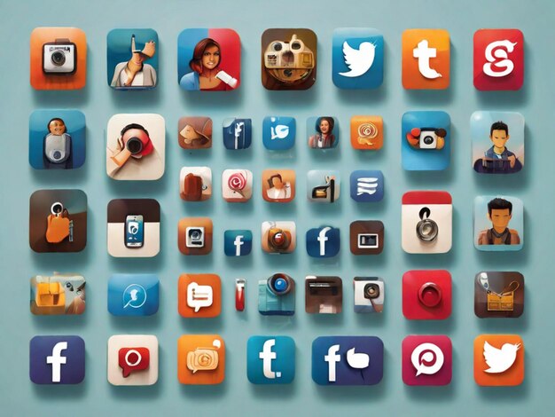 Iconos de comunicación y redes sociales