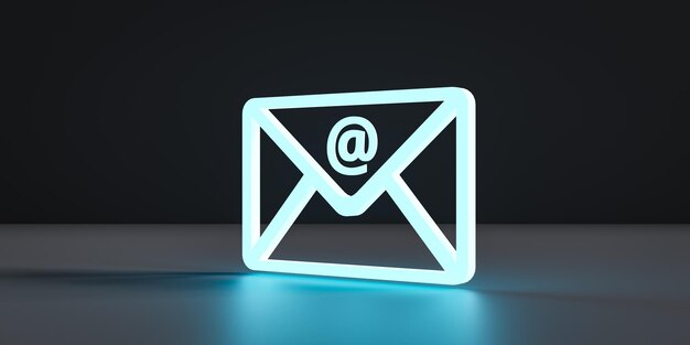 Iconos de correo electrónico y concepto de símbolo de fondo renderizado en 3D