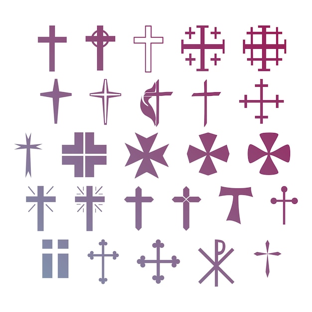 Foto iconos cristianos objetos efecto gradiente foto jpg conjunto vectorial