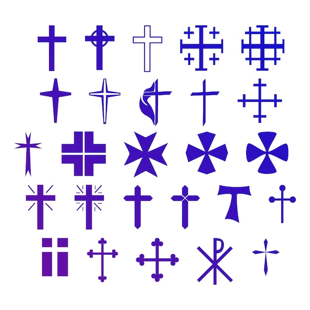 Foto iconos cristianos objetos efecto gradiente foto jpg conjunto vectorial