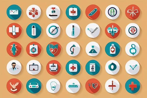 Foto iconos de cuidado de la salud