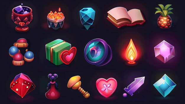 Iconos y elementos de juego