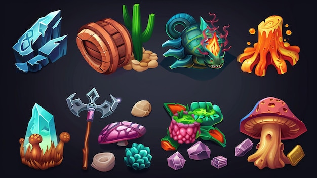 Iconos y elementos de juego