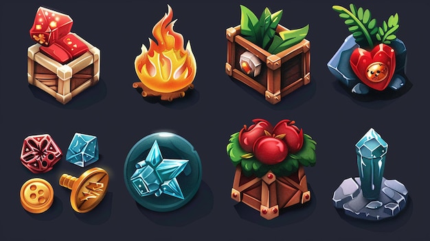 Iconos y elementos de juego