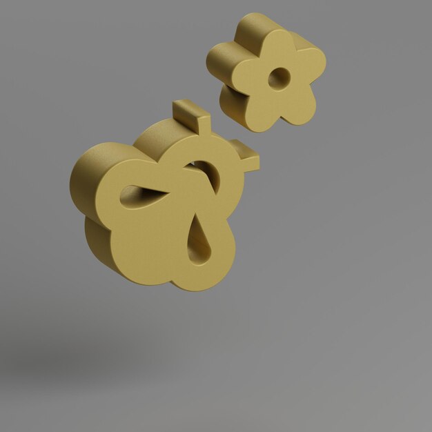 Iconos emoji de la naturaleza Símbolo amarillo iconos sociales en fondo gris Ilustración de renderización 3D Patrón de fondo