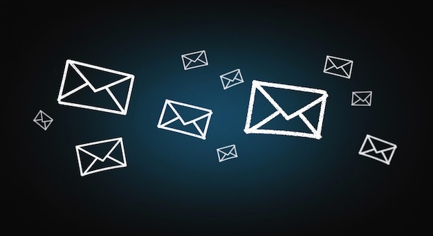 Iconos flotantes de correo electrónico