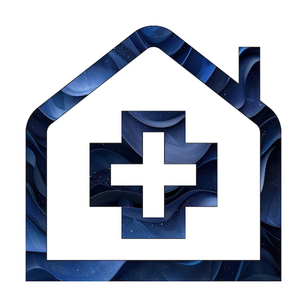 Foto iconos foto casa chimenea médico azul gradiente diseño de estilo de fondo
