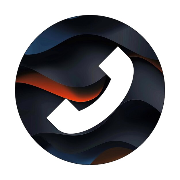 Iconos de fotos círculo teléfono flip icono oscuro negro naranja ondas textura