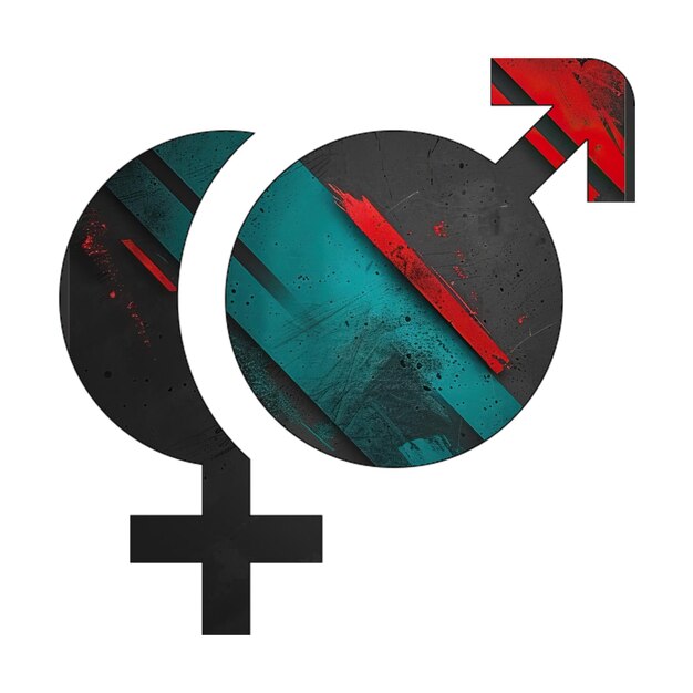 Iconos de fotos Venus Marte icono diagonal negro verde rojo