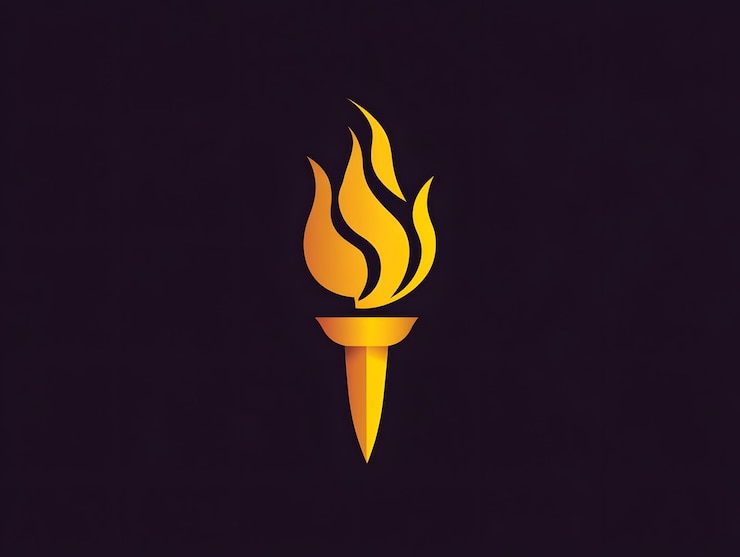 Foto iconos de fuego brillante, calor, antorcha y llama
